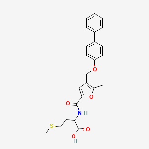molecular formula C24H25NO5S B3879725 N-{4-[(4-biphenylyloxy)methyl]-5-methyl-2-furoyl}methionine 