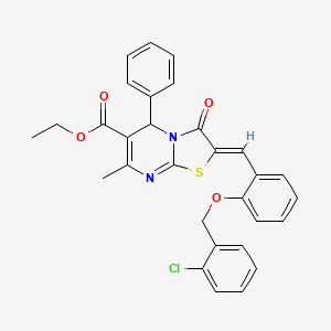 molecular formula C30H25ClN2O4S B3879735 ethyl 2-{2-[(2-chlorobenzyl)oxy]benzylidene}-7-methyl-3-oxo-5-phenyl-2,3-dihydro-5H-[1,3]thiazolo[3,2-a]pyrimidine-6-carboxylate 