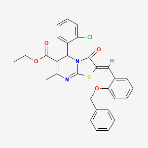 molecular formula C30H25ClN2O4S B3879738 ethyl 2-[2-(benzyloxy)benzylidene]-5-(2-chlorophenyl)-7-methyl-3-oxo-2,3-dihydro-5H-[1,3]thiazolo[3,2-a]pyrimidine-6-carboxylate 