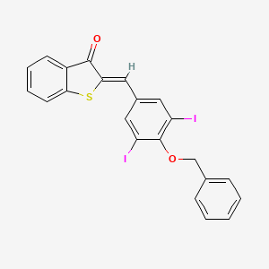 molecular formula C22H14I2O2S B3879748 2-[4-(benzyloxy)-3,5-diiodobenzylidene]-1-benzothiophen-3(2H)-one 