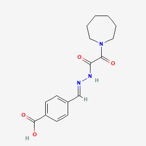 4-{2-[1-azepanyl(oxo)acetyl]carbonohydrazonoyl}benzoic acid
