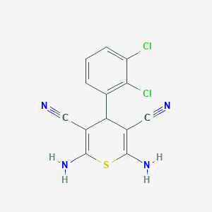 molecular formula C13H8Cl2N4S B387976 2,6-diamino-4-(2,3-dichlorophenyl)-4H-thiopyran-3,5-dicarbonitrile CAS No. 311333-38-7
