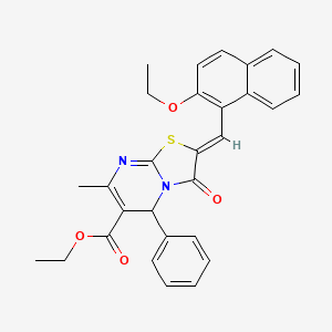 molecular formula C29H26N2O4S B3879760 ethyl 2-[(2-ethoxy-1-naphthyl)methylene]-7-methyl-3-oxo-5-phenyl-2,3-dihydro-5H-[1,3]thiazolo[3,2-a]pyrimidine-6-carboxylate 
