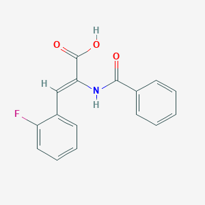 molecular formula C16H12FNO3 B3879780 2-(benzoylamino)-3-(2-fluorophenyl)acrylic acid 