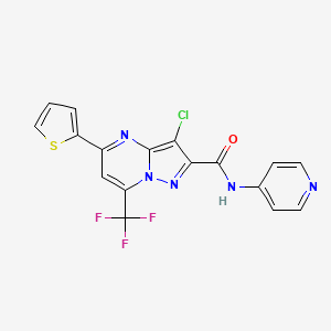 3-chloro-N-4-pyridinyl-5-(2-thienyl)-7-(trifluoromethyl)pyrazolo[1,5-a]pyrimidine-2-carboxamide