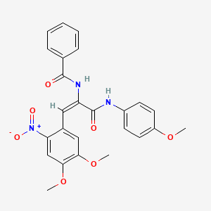 molecular formula C25H23N3O7 B3879799 N-(2-(4,5-dimethoxy-2-nitrophenyl)-1-{[(4-methoxyphenyl)amino]carbonyl}vinyl)benzamide 