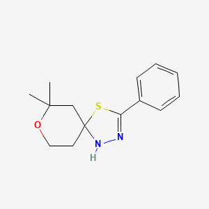 7,7-dimethyl-3-phenyl-8-oxa-4-thia-1,2-diazaspiro[4.5]dec-2-ene