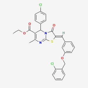 ethyl 2-{3-[(2-chlorobenzyl)oxy]benzylidene}-5-(4-chlorophenyl)-7-methyl-3-oxo-2,3-dihydro-5H-[1,3]thiazolo[3,2-a]pyrimidine-6-carboxylate