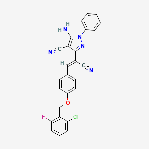 molecular formula C26H17ClFN5O B3879831 5-amino-3-(2-{4-[(2-chloro-6-fluorobenzyl)oxy]phenyl}-1-cyanovinyl)-1-phenyl-1H-pyrazole-4-carbonitrile 