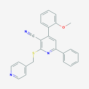 molecular formula C25H19N3OS B387984 4-(2-Methoxyphenyl)-6-phenyl-2-[(4-pyridinylmethyl)sulfanyl]nicotinonitrile CAS No. 311763-12-9