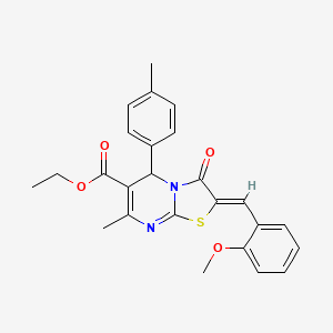 ethyl 2-(2-methoxybenzylidene)-7-methyl-5-(4-methylphenyl)-3-oxo-2,3-dihydro-5H-[1,3]thiazolo[3,2-a]pyrimidine-6-carboxylate