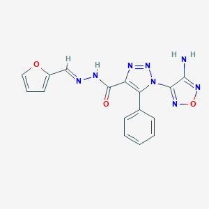 molecular formula C16H12N8O3 B387986 1-(4-amino-1,2,5-oxadiazol-3-yl)-N'-(2-furylmethylene)-5-phenyl-1H-1,2,3-triazole-4-carbohydrazide 