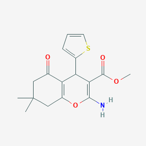 molecular formula C17H19NO4S B387987 methyl 2-amino-7,7-dimethyl-5-oxo-4-(thiophen-2-yl)-5,6,7,8-tetrahydro-4H-chromene-3-carboxylate CAS No. 312271-48-0