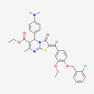 ethyl 2-{4-[(2-chlorobenzyl)oxy]-3-ethoxybenzylidene}-5-[4-(dimethylamino)phenyl]-7-methyl-3-oxo-2,3-dihydro-5H-[1,3]thiazolo[3,2-a]pyrimidine-6-carboxylate