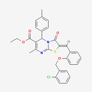 ethyl 2-{2-[(2-chlorobenzyl)oxy]benzylidene}-7-methyl-5-(4-methylphenyl)-3-oxo-2,3-dihydro-5H-[1,3]thiazolo[3,2-a]pyrimidine-6-carboxylate