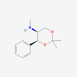 molecular formula C13H19NO2 B038799 (4S,5S)-(+)-2,2-Dimethyl-5-methylamino-4-phenyl-1,3-dioxane CAS No. 124686-47-1