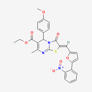 ethyl 5-(4-methoxyphenyl)-7-methyl-2-{[5-(2-nitrophenyl)-2-furyl]methylene}-3-oxo-2,3-dihydro-5H-[1,3]thiazolo[3,2-a]pyrimidine-6-carboxylate