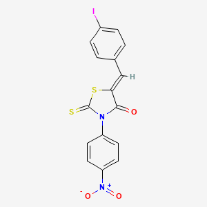 molecular formula C16H9IN2O3S2 B3879915 (5Z)-5-[(4-iodophenyl)methylidene]-3-(4-nitrophenyl)-2-sulfanylidene-1,3-thiazolidin-4-one 