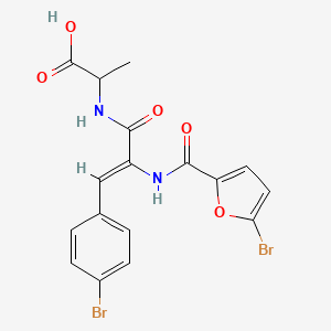 N-[2-[(5-bromo-2-furoyl)amino]-3-(4-bromophenyl)acryloyl]alanine