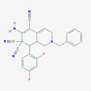 6-amino-2-benzyl-8-(2,4-difluorophenyl)-2,3,8,8a-tetrahydroisoquinoline-5,7,7(1H)-tricarbonitrile