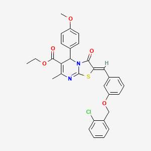 ethyl 2-{3-[(2-chlorobenzyl)oxy]benzylidene}-5-(4-methoxyphenyl)-7-methyl-3-oxo-2,3-dihydro-5H-[1,3]thiazolo[3,2-a]pyrimidine-6-carboxylate