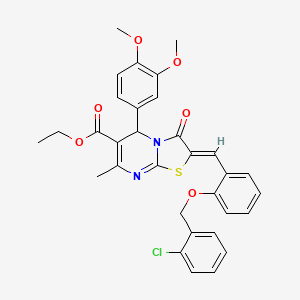 ethyl 2-{2-[(2-chlorobenzyl)oxy]benzylidene}-5-(3,4-dimethoxyphenyl)-7-methyl-3-oxo-2,3-dihydro-5H-[1,3]thiazolo[3,2-a]pyrimidine-6-carboxylate