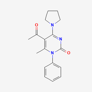 5-acetyl-6-methyl-1-phenyl-4-(1-pyrrolidinyl)-2(1H)-pyrimidinone