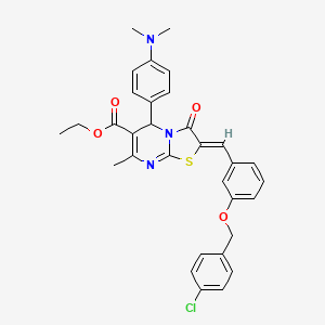 ethyl 2-{3-[(4-chlorobenzyl)oxy]benzylidene}-5-[4-(dimethylamino)phenyl]-7-methyl-3-oxo-2,3-dihydro-5H-[1,3]thiazolo[3,2-a]pyrimidine-6-carboxylate