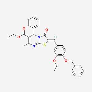 molecular formula C32H30N2O5S B3880061 ethyl 2-[4-(benzyloxy)-3-ethoxybenzylidene]-7-methyl-3-oxo-5-phenyl-2,3-dihydro-5H-[1,3]thiazolo[3,2-a]pyrimidine-6-carboxylate 