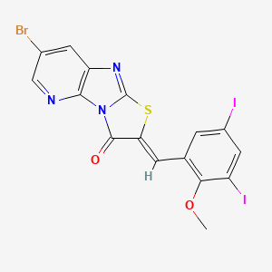 7-bromo-2-(3,5-diiodo-2-methoxybenzylidene)[1,3]thiazolo[2',3':2,3]imidazo[4,5-b]pyridin-3(2H)-one