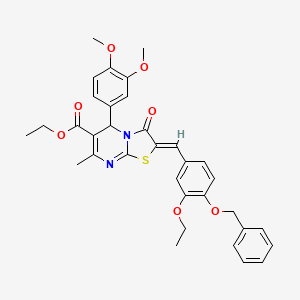 ethyl 2-[4-(benzyloxy)-3-ethoxybenzylidene]-5-(3,4-dimethoxyphenyl)-7-methyl-3-oxo-2,3-dihydro-5H-[1,3]thiazolo[3,2-a]pyrimidine-6-carboxylate