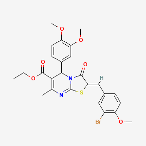 ethyl 2-(3-bromo-4-methoxybenzylidene)-5-(3,4-dimethoxyphenyl)-7-methyl-3-oxo-2,3-dihydro-5H-[1,3]thiazolo[3,2-a]pyrimidine-6-carboxylate