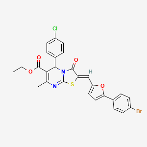 ethyl 2-{[5-(4-bromophenyl)-2-furyl]methylene}-5-(4-chlorophenyl)-7-methyl-3-oxo-2,3-dihydro-5H-[1,3]thiazolo[3,2-a]pyrimidine-6-carboxylate