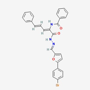 N-{1-[(2-{[5-(4-bromophenyl)-2-furyl]methylene}hydrazino)carbonyl]-4-phenyl-1,3-butadien-1-yl}benzamide