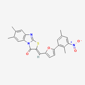 molecular formula C24H19N3O4S B3880185 2-{[5-(2,5-dimethyl-3-nitrophenyl)-2-furyl]methylene}-6,7-dimethyl[1,3]thiazolo[3,2-a]benzimidazol-3(2H)-one 