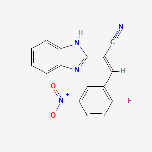 molecular formula C16H9FN4O2 B3880242 2-(1H-benzimidazol-2-yl)-3-(2-fluoro-5-nitrophenyl)acrylonitrile 