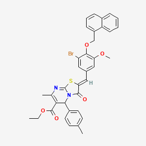molecular formula C36H31BrN2O5S B3880246 ethyl 2-[3-bromo-5-methoxy-4-(1-naphthylmethoxy)benzylidene]-7-methyl-5-(4-methylphenyl)-3-oxo-2,3-dihydro-5H-[1,3]thiazolo[3,2-a]pyrimidine-6-carboxylate 