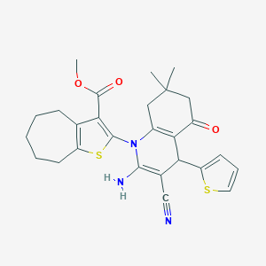 methyl 2-(2-amino-3-cyano-7,7-dimethyl-5-oxo-4-(2-thienyl)-5,6,7,8-tetrahydro-1(4H)-quinolinyl)-5,6,7,8-tetrahydro-4H-cyclohepta[b]thiophene-3-carboxylate