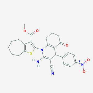 methyl 2-(2-amino-3-cyano-4-{4-nitrophenyl}-5-oxo-5,6,7,8-tetrahydro-1(4H)-quinolinyl)-5,6,7,8-tetrahydro-4H-cyclohepta[b]thiophene-3-carboxylate