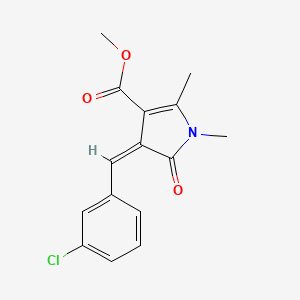 molecular formula C15H14ClNO3 B3880283 methyl 4-(3-chlorobenzylidene)-1,2-dimethyl-5-oxo-4,5-dihydro-1H-pyrrole-3-carboxylate 