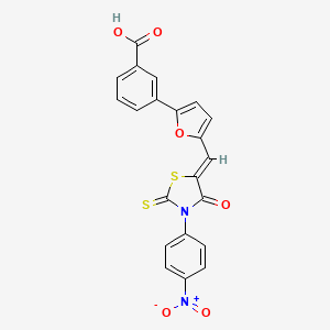 3-(5-{[3-(4-nitrophenyl)-4-oxo-2-thioxo-1,3-thiazolidin-5-ylidene]methyl}-2-furyl)benzoic acid