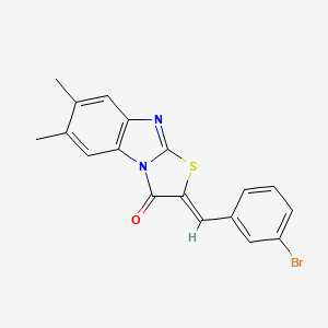 molecular formula C18H13BrN2OS B3880301 2-(3-bromobenzylidene)-6,7-dimethyl[1,3]thiazolo[3,2-a]benzimidazol-3(2H)-one 
