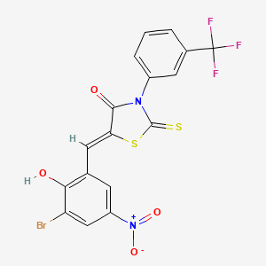molecular formula C17H8BrF3N2O4S2 B3880316 5-(3-bromo-2-hydroxy-5-nitrobenzylidene)-2-thioxo-3-[3-(trifluoromethyl)phenyl]-1,3-thiazolidin-4-one 