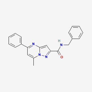 molecular formula C21H18N4O B3880357 N-benzyl-7-methyl-5-phenylpyrazolo[1,5-a]pyrimidine-2-carboxamide 