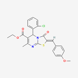 molecular formula C24H21ClN2O4S B3880370 ethyl 5-(2-chlorophenyl)-2-(4-methoxybenzylidene)-7-methyl-3-oxo-2,3-dihydro-5H-[1,3]thiazolo[3,2-a]pyrimidine-6-carboxylate 