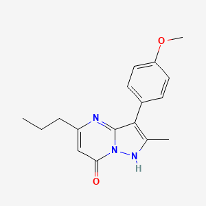 molecular formula C17H19N3O2 B3880373 3-(4-methoxyphenyl)-2-methyl-5-propylpyrazolo[1,5-a]pyrimidin-7(4H)-one 