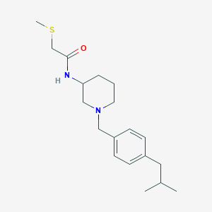 molecular formula C19H30N2OS B3880384 N-[1-(4-isobutylbenzyl)-3-piperidinyl]-2-(methylthio)acetamide 