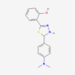 molecular formula C16H17N3OS B3880390 2-{5-[4-(dimethylamino)phenyl]-4,5-dihydro-1,3,4-thiadiazol-2-yl}phenol 