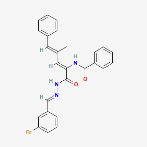 molecular formula C26H22BrN3O2 B3880403 N-(1-{[2-(3-bromobenzylidene)hydrazino]carbonyl}-3-methyl-4-phenyl-1,3-butadien-1-yl)benzamide 