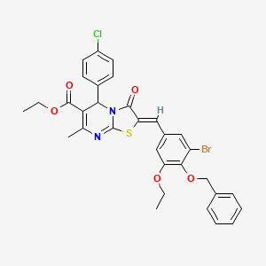 molecular formula C32H28BrClN2O5S B3880420 ethyl 2-[4-(benzyloxy)-3-bromo-5-ethoxybenzylidene]-5-(4-chlorophenyl)-7-methyl-3-oxo-2,3-dihydro-5H-[1,3]thiazolo[3,2-a]pyrimidine-6-carboxylate 
